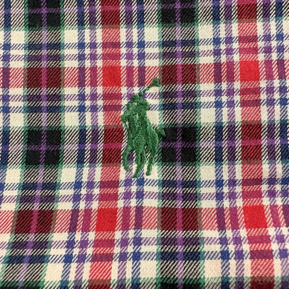 Polo Ralph Lauren Button Down Shirt Men's 3XLT Long Sleeve Plaid Multi Color